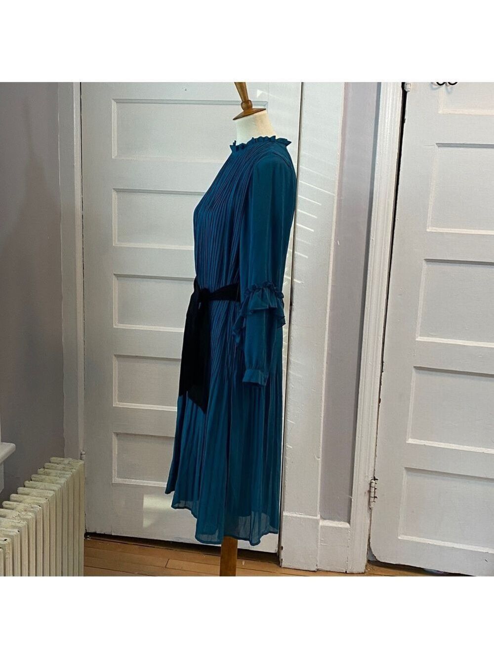NWT Zara Teal Pleated Jumpsuit - Belted, Size L - Picture 12 of 16